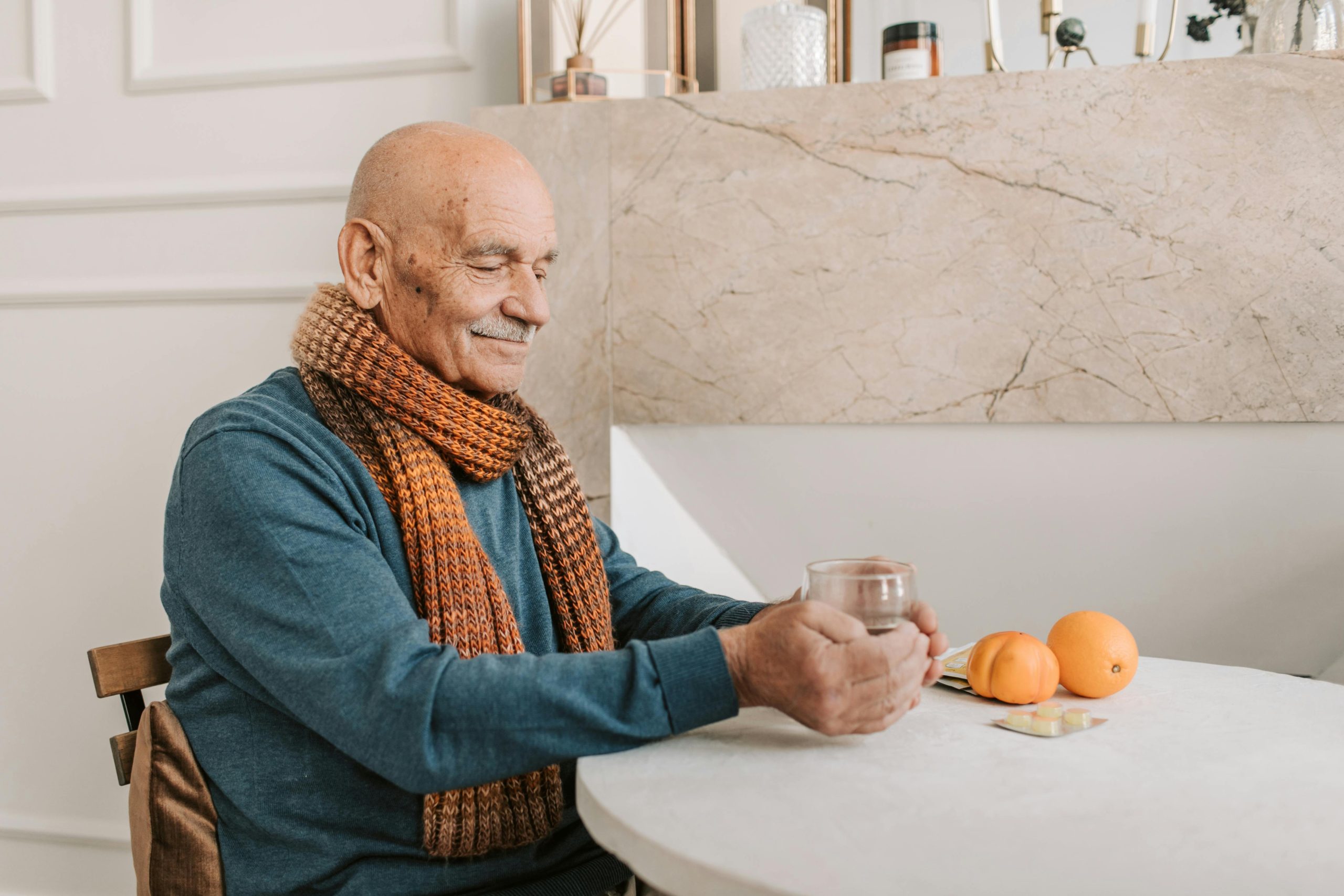 Medicine Hat senior drinking tea